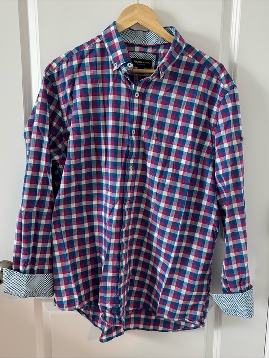 Johnston & Murphy Other - Johnston & Murphy | Men's Button-Up Purple and Blue Check Cotton Shirt